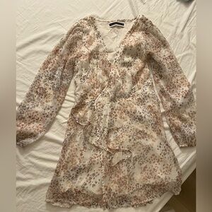 Abercrombie & Fitch Cream and Sakura petals wrap dress